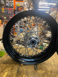 Front Rear Spoke Wheel Harley Dyna Street Bob super Glide 4.50x17 2.50x19 Black