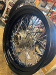 Front Rear Spoke Wheel Harley Dyna Street Bob super Glide 4.50x17 2.50x19 Black