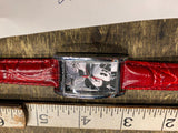 Disney Mickey Mouse Watch Lorus Japan Quartz red Band Collectible New Battery!