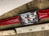 Disney Mickey Mouse Watch Lorus Japan Quartz red Band Collectible New Battery!