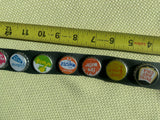 90s Vtg Little Earth Seatbelt Bottle Cap Rubber Belt XS 27" Unisex Unusual Punk!
