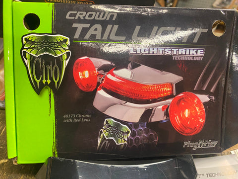 Ciro Crown Taillight w Lightstrike Harley Touring FLHX FL Street Road Glide Led