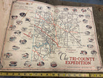 1952 Tri County Expedition Map Lawrence country butler Beaver Pa Advertising!