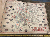 1952 Tri County Expedition Map Lawrence country butler Beaver Pa Advertising!