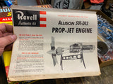 Rare Revell 1960 Motorized Allison Prop-jet Engine Model Airplane Vtg kit!