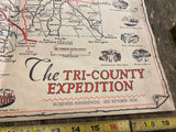 1952 Tri County Expedition Map Lawrence country butler Beaver Pa Advertising!