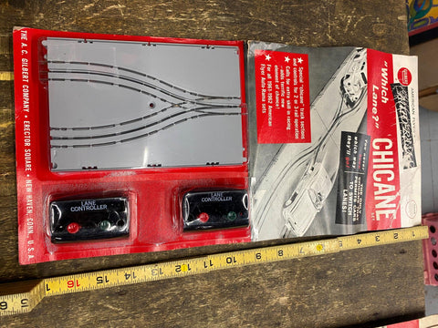 american Flyer gilbert Auto Rama Slot Car Track Controls Switch NOS Chicane Pkg!