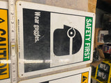Safety Work Signs Lot Hearing Goggles Hard hats Slippery Floor 20" Factory Store