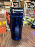 Vintage Cobalt Blue 12 Panel Glass Bale Canister Storage Sealable Jar 10"