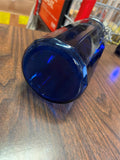 Vintage Cobalt Blue 12 Panel Glass Bale Canister Storage Sealable Jar 10"