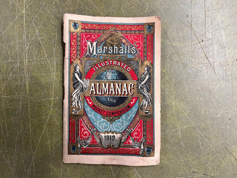 VTG Antique 1912 Made In USA Marshall's Illustrated Almanac Pocket Compendium