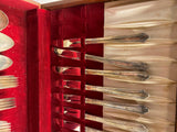 Vtg Luxor Wallace Plate Silverware Flatware Set Wood Box 30's Antique Art Nouvea