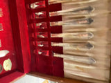 Vtg Luxor Wallace Plate Silverware Flatware Set Wood Box 30's Antique Art Nouvea