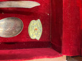 Vtg Luxor Wallace Plate Silverware Flatware Set Wood Box 30's Antique Art Nouvea