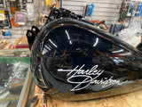 Vivid Black Harley Superglide Gas Fuel tank FXD EVO TWIN CAM Oem Very Nice!