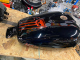 Vivid Black Harley FXR Gas Fuel tank Center fill Chopped custom Graphix Paint!