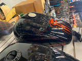 Vivid Black Harley FXR Gas Fuel tank Center fill Chopped custom Graphix Paint!