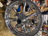 Chrome Front CVO harley splicer Mag wheel Dual Disc Touring FLH Glide 3x17 7 Spo