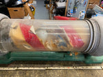Vtg Kochs Glass Aluminum Rotating Light up Barber Pole Light 1920's Orig Antique