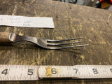 Antique Civil War Period Utensil 3-Tine Fork Bone Handle Flatware Pewter 1860's