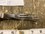 Antique Civil War Period Utensil 3-Tine Fork Bone Handle Flatware Pewter 1860's