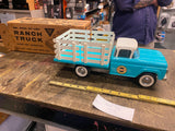 Vtg Nylint 4500 Ford Logo Ranch Truck Stake Bed Pickup Tin Toy Orig Box Minty!
