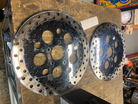 Polished Stainless Front Brake Rotors Harley Touring FLH glide 11 1/2 Bagger PR!