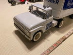 RARE VTG 1960's STRUCTO FORD KROGER TIN TOY SEMI STEEL TRUCK PRIVATE LABEL 23"