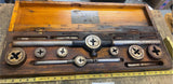Vtg Tools Sears Roebuck Invincible Screw Plate tap die set Large Wood Case 1902!