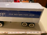 RARE VTG 1960's STRUCTO FORD KROGER TIN TOY SEMI STEEL TRUCK PRIVATE LABEL 23"