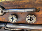 Vtg Tools Sears Roebuck Invincible Screw Plate tap die set Large Wood Case 1902!