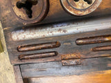 Vtg Tools Sears Roebuck Invincible Screw Plate tap die set Large Wood Case 1902!
