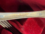 Vtg Luxor Wallace Plate Silverware Flatware Set Wood Box 30's Antique Art Nouvea
