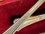 Vtg Luxor Wallace Plate Silverware Flatware Set Wood Box 30's Antique Art Nouvea