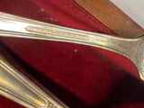 Vtg Luxor Wallace Plate Silverware Flatware Set Wood Box 30's Antique Art Nouvea