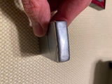 Vtg 1938-1941 4 Barrel Hinge Early Zippo Lighter Diagnol Line Edging Round Corne