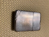 Vtg 1938-1941 4 Barrel Hinge Early Zippo Lighter Diagnol Line Edging Round Corne