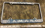 Vtg 1968 Camaro License plate Frame Hot Rod Man Cave garage Sign Advertising!