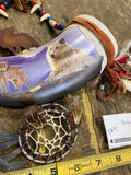 Bradford Exch Sacred Sentinels Sacred Gaurdians Wolf Powder Horn Native American