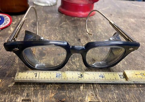 Vtg Cat's Eyeglasses Safety Glasses Steampunk Black Frame Motorcycle Fashion!