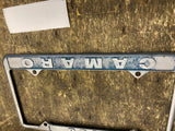 Vtg 1968 Camaro License plate Frame Hot Rod Man Cave garage Sign Advertising!