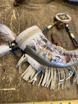 Bradford Exch Sacred Sentinels Dream Gaurdians Wolf Powder Horn Native American