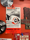 Vtg Triangle Tire Co Sign Advertising Ink Blotter Auto Gas Oil Collector Pgh Pa!