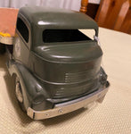 SMITH MILLER TIN TOY SEMI STEEL TRUCK FLAT NOSE MILITARY ARMY FLATBED HAULER 50'