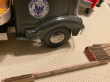 SMITH MILLER TIN TOY SEMI STEEL TRUCK FLAT NOSE MILITARY ARMY FLATBED HAULER 50'
