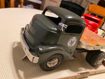 SMITH MILLER TIN TOY SEMI STEEL TRUCK FLAT NOSE MILITARY ARMY FLATBED HAULER 50'