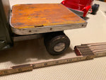 SMITH MILLER TIN TOY SEMI STEEL TRUCK FLAT NOSE MILITARY ARMY FLATBED HAULER 50'