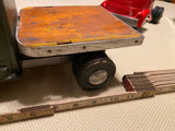 SMITH MILLER TIN TOY SEMI STEEL TRUCK FLAT NOSE MILITARY ARMY FLATBED HAULER 50'