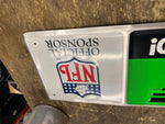 Vtg Interstate Tin Display Sign 29x8 OIL Gas Service Station Garage NFL Football
