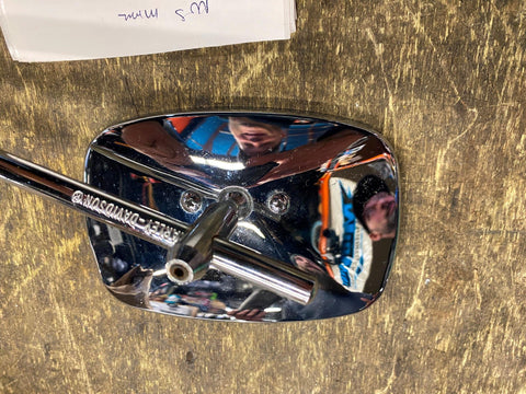 NOS OEM Mirror Shovelhead Ironhead FX FLH Long Stem Harley logo Glide Sturgis